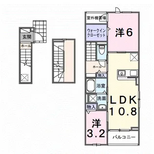ホグワーツB【3階】の間取り