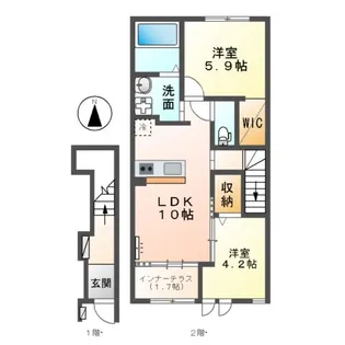 ブランシュフルールK2【2階】の間取り