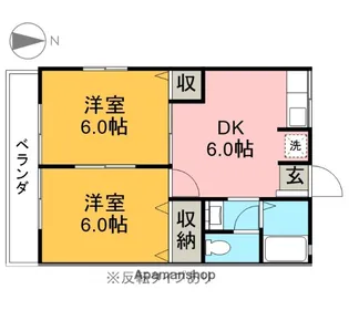 ニューハイツイザワⅡ【107号室】の間取り