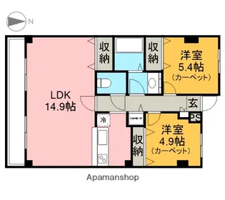 ホーユウパレス宇都宮【502号室】の間取り