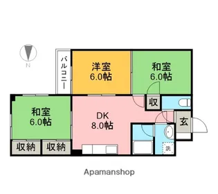 グランドハイツダイケー【3階】の間取り