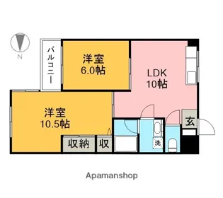 グランドハイツダイケー【205号室】の間取り