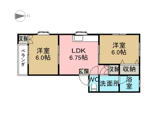 2DKの間取り画像
