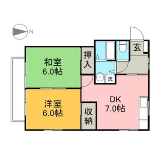 リバーハイツⅡ【203号室】の間取り