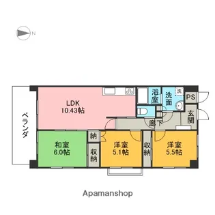 クロワサンス【906号室】の間取り