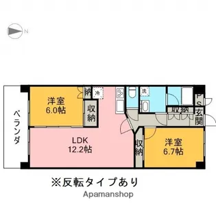 クロワサンス【6階】の間取り