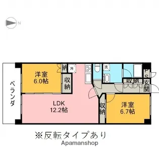 クロワサンス【705号室】の間取り
