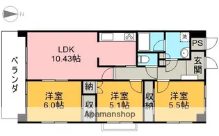 クロワサンス【3階】の間取り