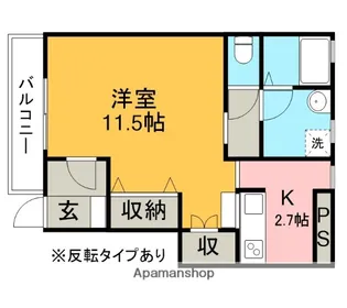 カームハイツタカセB棟【1階】の間取り