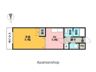 カスティールイン宇都宮【4階】の間取り