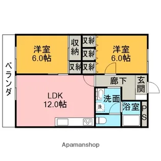 宇都宮東ハイツ【5階】の間取り