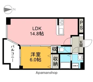 サニープレイスEAST【405号室】の間取り