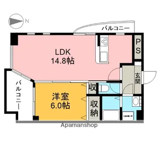 サニープレイスEAST【401号室】の間取り