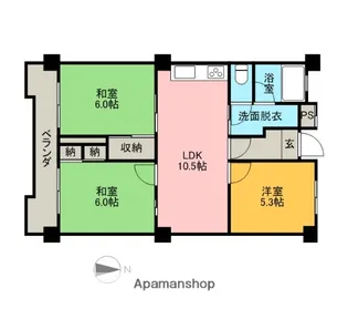 緑ヶ丘753マンション【701号室】の間取り