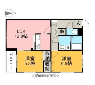 パレス・ド・ルミーネ【3E号室】の間取り