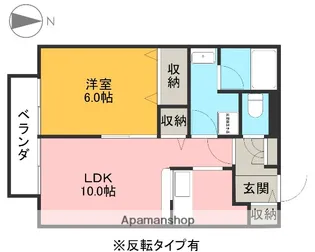 セレコート【102号室】の間取り