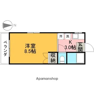 コーポY【102号室】の間取り