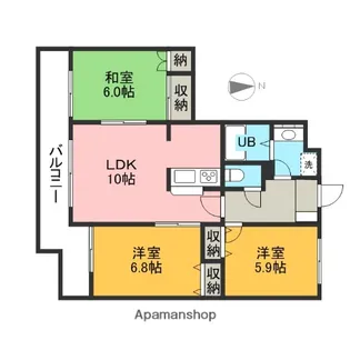 チェリーハイツ(桜)【3階】の間取り