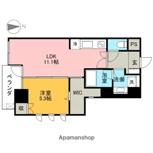 ビュー雷神Ⅲ【803号室】の間取り