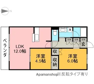 ボヌール鈴木【405号室】の間取り