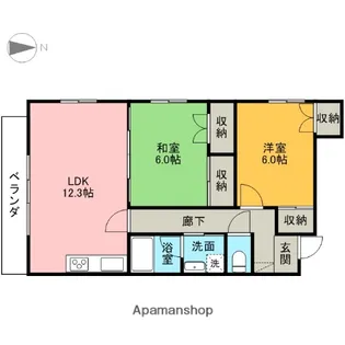 グランビューオーク【303号室】の間取り