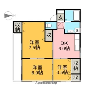 サンハイツ卯の里【202号室】の間取り
