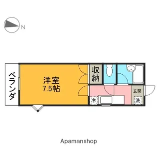 樫の木ハウス【101号室】の間取り