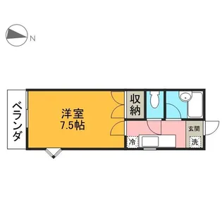 樫の木ハウス【201号室】の間取り