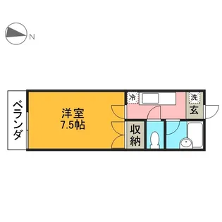 樫の木ハウス【202号室】の間取り