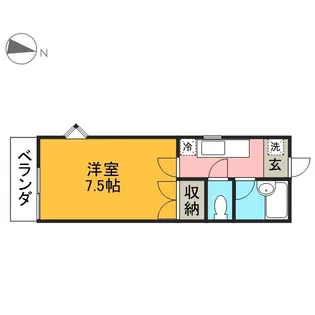 樫の木ハウス【205号室】の間取り