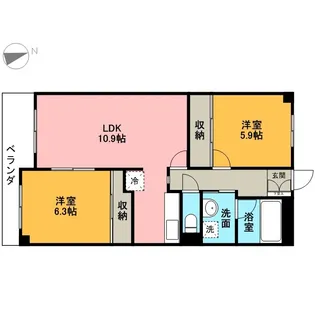 ライブスクエア竹林【705号室】の間取り