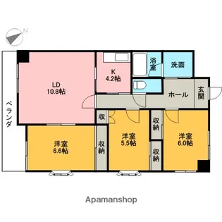 ライブスクエア竹林【210号室】の間取り