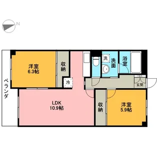 ライブスクエア竹林【608号室】の間取り