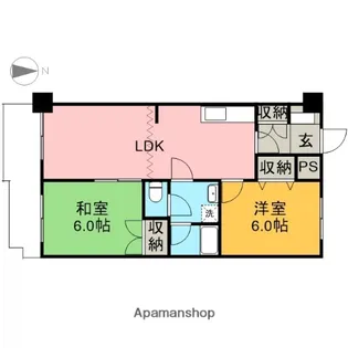 ブラン・ルージュ元今泉【407号室】の間取り