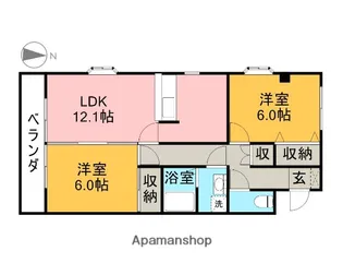シティパルスギモトⅢ【205号室】の間取り