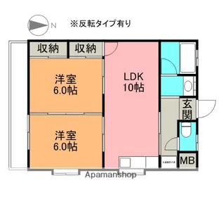 シャンポール双葉【201号室】の間取り