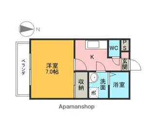 メモリアルハイツⅠ【303号室】の間取り