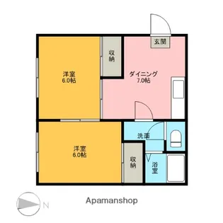 フラワーハイツB棟【103号室】の間取り