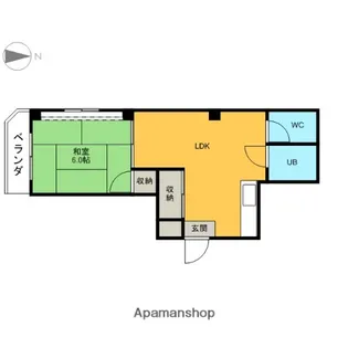 轟ビル【301号室】の間取り