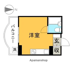 轟ビル【502号室】の間取り