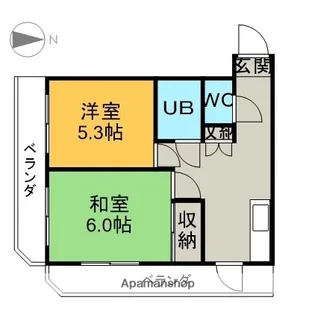 轟ビル【503号室】の間取り