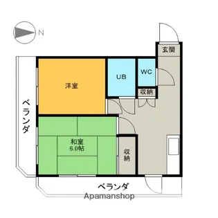 轟ビル【203号室】の間取り