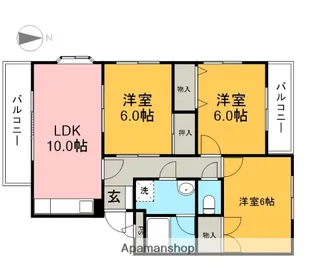 MDイーストⅠ【105号室】の間取り
