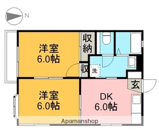 ニューハイツイザワⅠ【106号室】の間取り