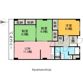 ウェルヤナックス【4階】の間取り