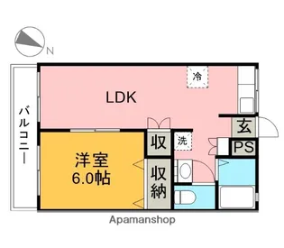 コスモスタウン竹下【202号室】の間取り