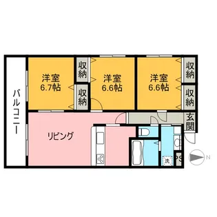 レジデンス松峰【305号室】の間取り