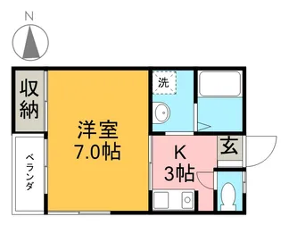 メモリアルハイツB【107号室】の間取り