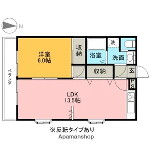 ウィングヴィラ枝野D棟【1階】の間取り