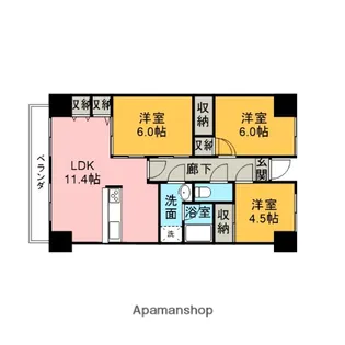 エクセレンス今泉【6階】の間取り